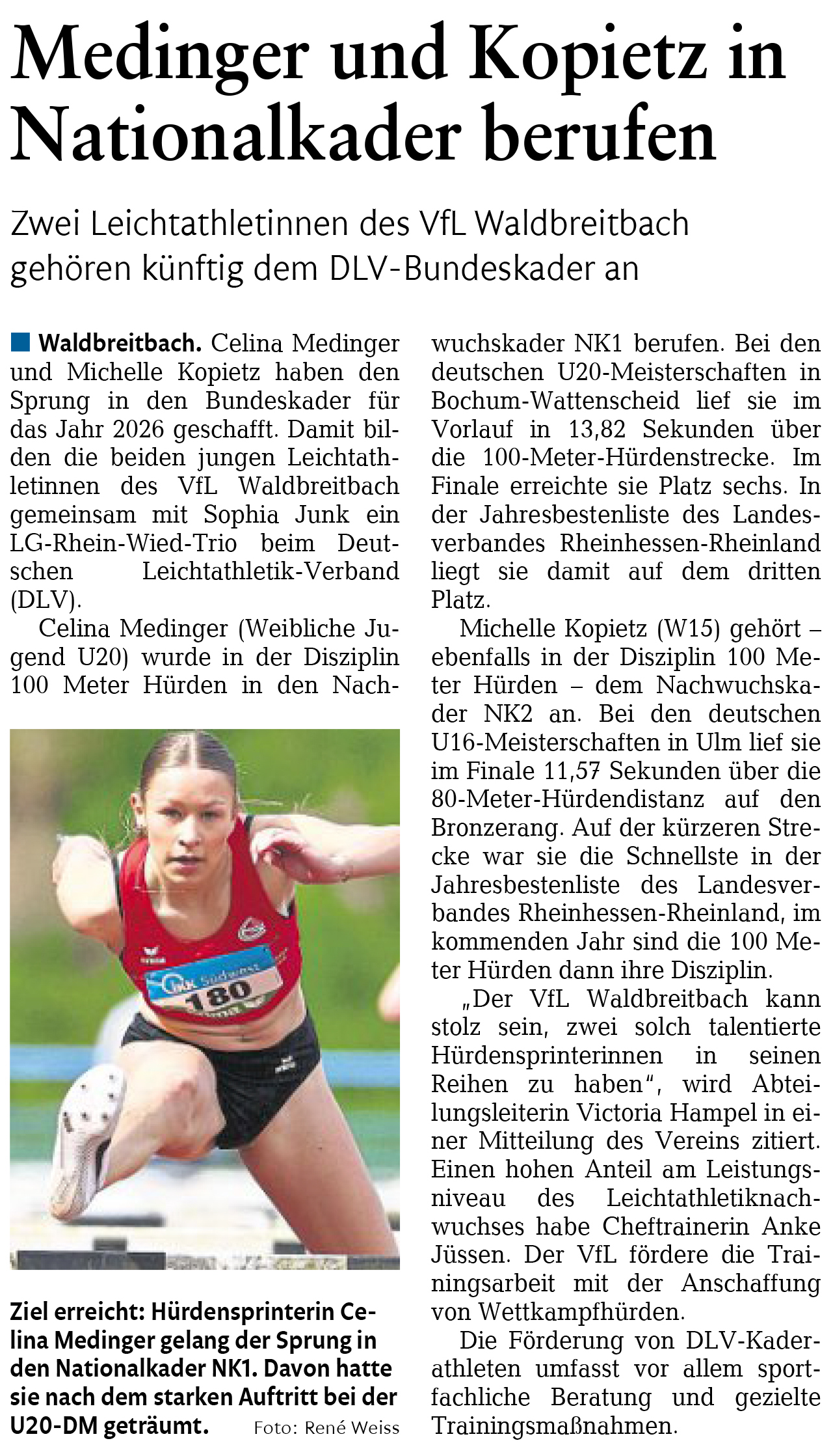 2025-11-08 Rhein-Zeitung DLV-Bundeskader