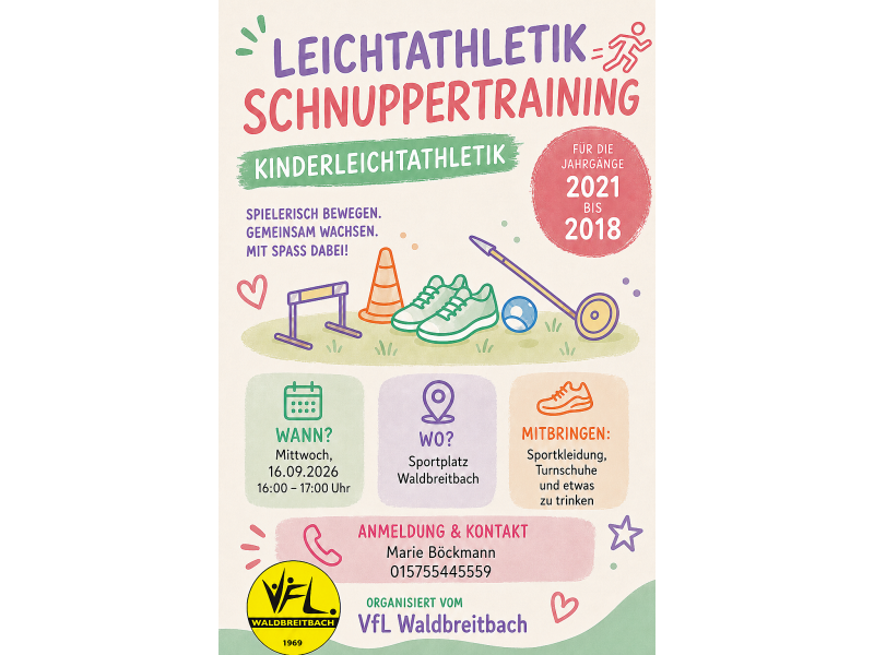 Kinderleichtathletik Schnuppertraining 2026-09-16